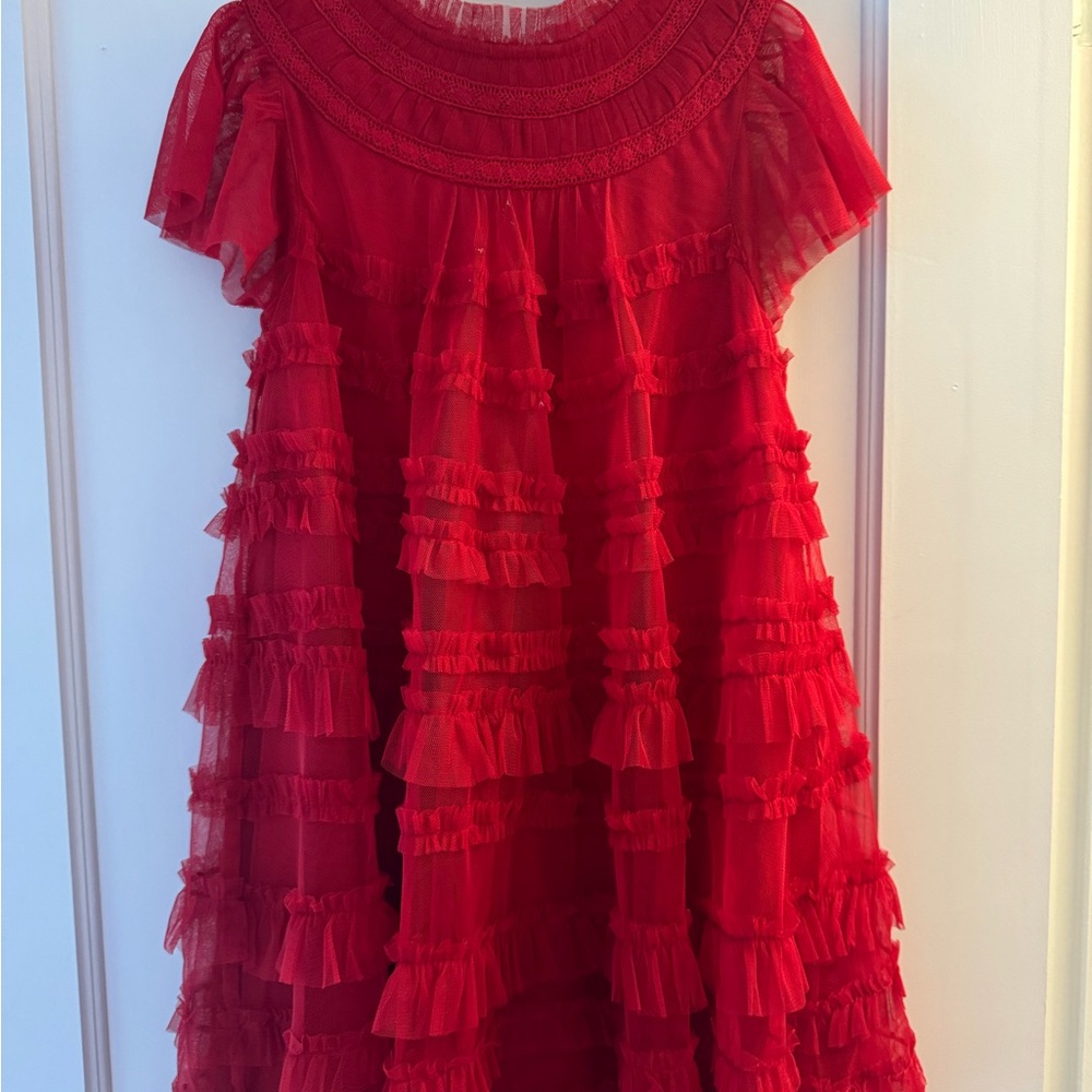 Red Ruffled Dress